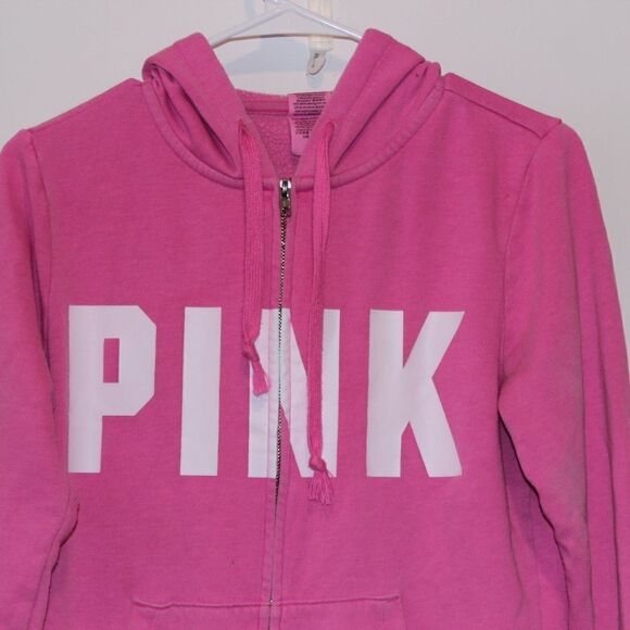 PINK by Victoria Secret Pink Full Zip Hoodie fleece  women Small - Picture 4 of 6